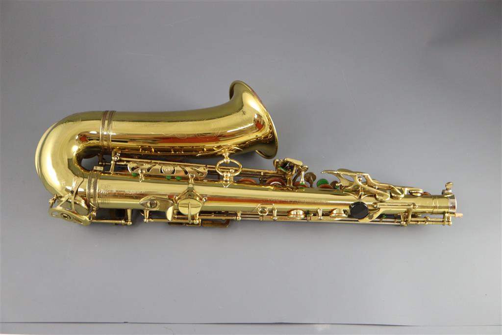 A Henri Selmer, Paris 1959 Mark VI brass lacquered alto saxophone, serial no. M.82599,